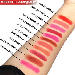 PERPAA Set of 3 Creamy Bullet Push Pop & Play Matte Waterproof Lipstick - 3.5g each image 3