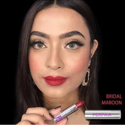 PERPAA Set of 2 Push Button Matte Lipstick 3.5g each-Matte Magenta 158 & Bridal Maroon 304 image 5