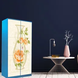 WallDaddy Beige & Orange Floral Printed Wardrobe Sticker-30