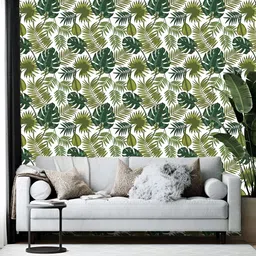 Wallpics White & Green Floral  Printed Self Adhesive Wall Sticker-image-59