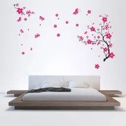 Jaamso Royals Pink & Black Flamingo Photoframe Design Decorative Wall Sticker-23