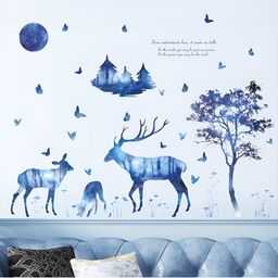 Asian royal Blue Self Adhesive Wallpaper Sticker-image-17