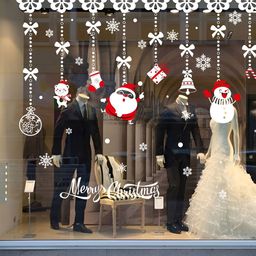 Jaamso Royals White & Red Christmas Printed Self Adhesive Wall Sticker-picture-16