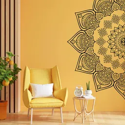 RANGOLI Black 2 Pieces Majestic Mandala Art Self-Adhesive Wall Stickers-37