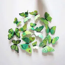 Jaamso Royals 12 Pcs Green 3D Butterfly Wall Sticker-picture-27