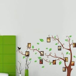 Jaamso Royals Green & Brown Photo Tree Printed Decorative Self Adhesive Wall Sticker-image-95