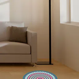RANGOLI Blue & Pink Abstract Rangoli Design Floor Sticker-3