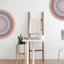 RANGOLI Red & Blue 2 Pieces Mandala Art Self-Adhesive Wall Stickers-11