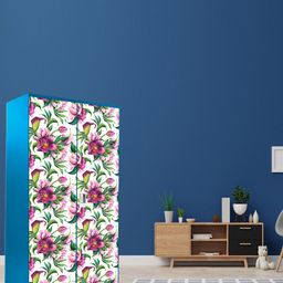 WallDaddy White & Pink Floral Printed  Wardrobe Sticker-image-68