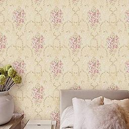 Univocean Beige & Pink Floral Printed PVC Removable Self Adhesive Wallpaper-17