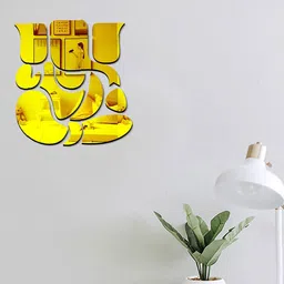 VAH Kya Bat Hai !! Yellow Ganesha 3D Acrylic Mirror Wall Sticker-picture-33