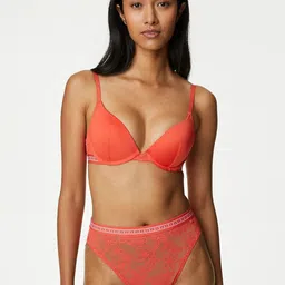 Marks & Spencer Cleo Lace Self Design High Waisted High Leg Basic Briefs-picture-11