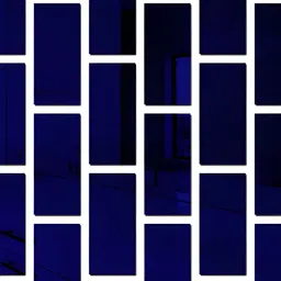 Wall1ders Blue 24 Pcs Rectangle 3D Mirror Wall Stickers-20