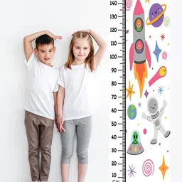 WENS White Purple & Yellow Printed Height Chart Wall Stickers-image-54