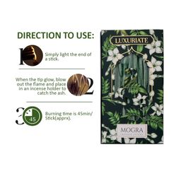 LUXURIATE Green & White Mogra Fragrance 20 Incense Sticks image 4