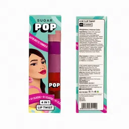 SUGAR POP 4 In 1 Lip Twist Multi-use Stackbale Satin Matte Lipsticks 6.4 g - Shade 01 image 4