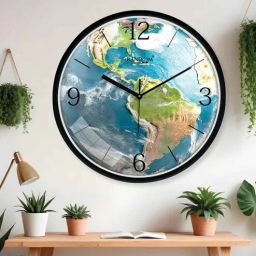 random Multicolour Modern Plastic Stylish Non Ticking Silent Analog Wall Clock -12 inch-picture-29