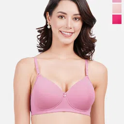 FIMS Pack Of 3 Full Coverage Lightly Padded Everyday Bras With All Day Comfort-picture-48