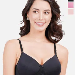 FIMS Pack Of 3 Full Coverage Lightly Padded Everyday Bra - All Day Comfort-image-84