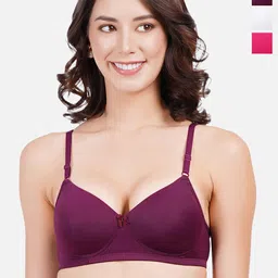 FIMS Pack Of 3 Full Coverage Lightly Padded Everyday Bras With All Day Comfort-24