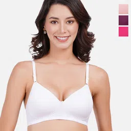 FIMS Pack Of 4 Full Coverage Lightly Padded Everyday Bra With All Day Comfort-56