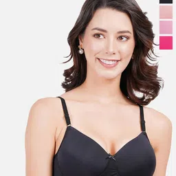 FIMS Pack Of 4 Full Coverage Lightly Padded Everyday Bras With All Day Comfort-image-28