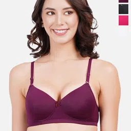 FIMS Pack Of 4 Full Coverage Lightly Padded Everyday Bra With All Day Comfort-22