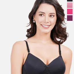 FIMS Pack Of 4 Full Coverage Lightly Padded Everyday Bras With All Day Comfort-picture-14