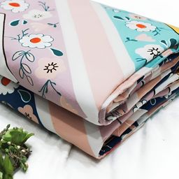 Aurave Navy Blue & Orange Floral Mild Winter 150 GSM Single Bed Dohar-image-12