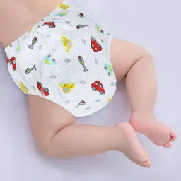 Baby Moo White & Red Printed Waterproof Reusable Cloth Training Diaper Panty-58