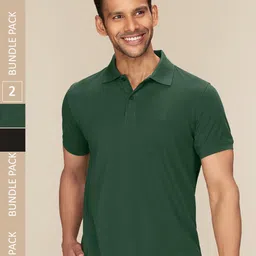 XYXX Pack Of 2 Polo Collar Pure Cotton Antimicrobial Sports -shirt-image-90