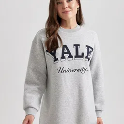 DeFacto Typography Printed Cotton Pullover Sweatshirt-40