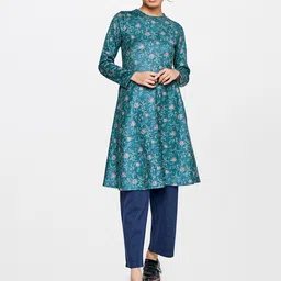 Global Desi Mandarin Collar Printed Tunic-image-18