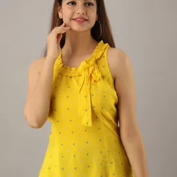 KALINI Women Yellow & Black Printed Tunics-picture-53