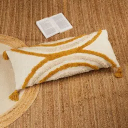 jutie pie Cream Cotton Woven 36x14 inches Cushion Cover-picture-26