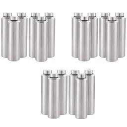 Kuber Industries Silver-Toned 18pcs Stainless Steel Solid Water Bottle-image-42