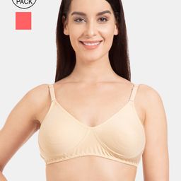Tweens Pack of 2 Beige & Red T-shirt Bra-image-39