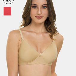 Tweens Beige & Red T-shirt Bra Heavily Padded Bra-image-77