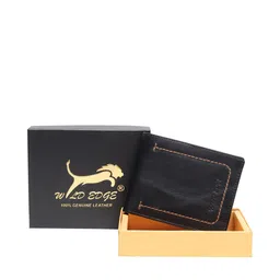 WILD EDGE Men Black Leather Two Fold Wallet with SD Card Holder-picture-13