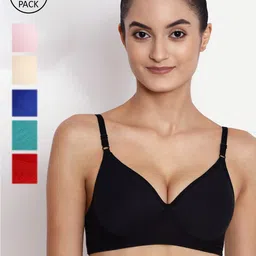 ABELINO Pack Of 6 Non-Wired Bras Lightly Padded-image-25