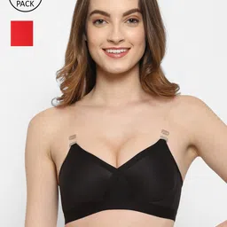 Floret Pack of 2 Black & Red Minimizer Bra T3094_Black-Red_30B-picture-20