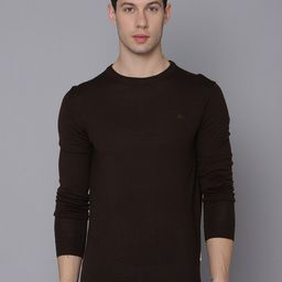LINDBERGH Men Brown Solid Cotton Pullover Sweater-image-75