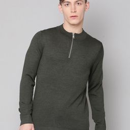 LINDBERGH Men Olive Green Boucle Pullover-image-8