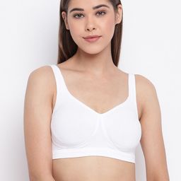 Enamor Women White Solid Non-Padded Cotton Everyday Bra-55