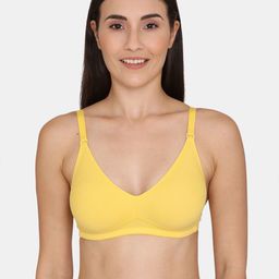 Zivame Yellow Solid Non-Padded Pure Cotton Bra-image-10