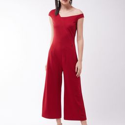Miss Chase Red Cropped Basic Jumpsuit-10