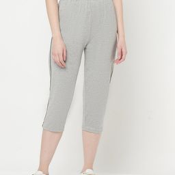 Espresso Women Grey Melange Pure Cotton Capris-image-94
