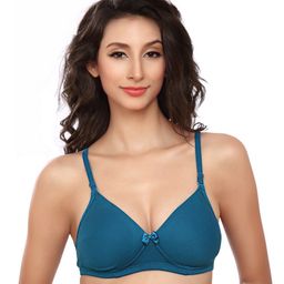 Lady Love Blue Lightly Padded T-shirt Bra-image-73