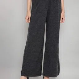 AURELIA Women Grey Knitted Ethnic Palazzos-image-39