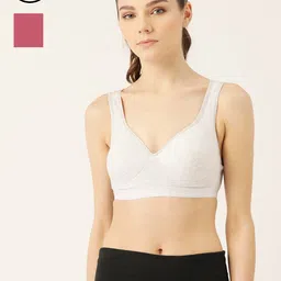 Lady Lyka Pack of 2 Grey & Mauve Non-Wired Lightly Padded Workout Bra PROVOGUE-LGRY-PNCH-image-8